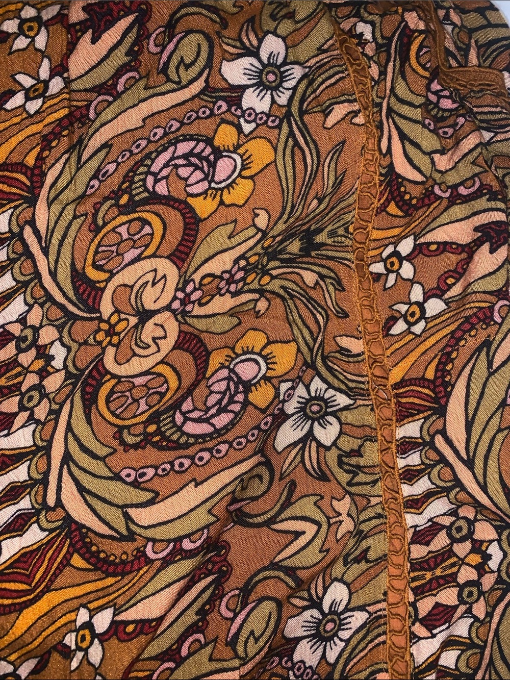 Free People Rust Floral Crochet-Trim Maxi Jumpsuit - Picture 11 of 12